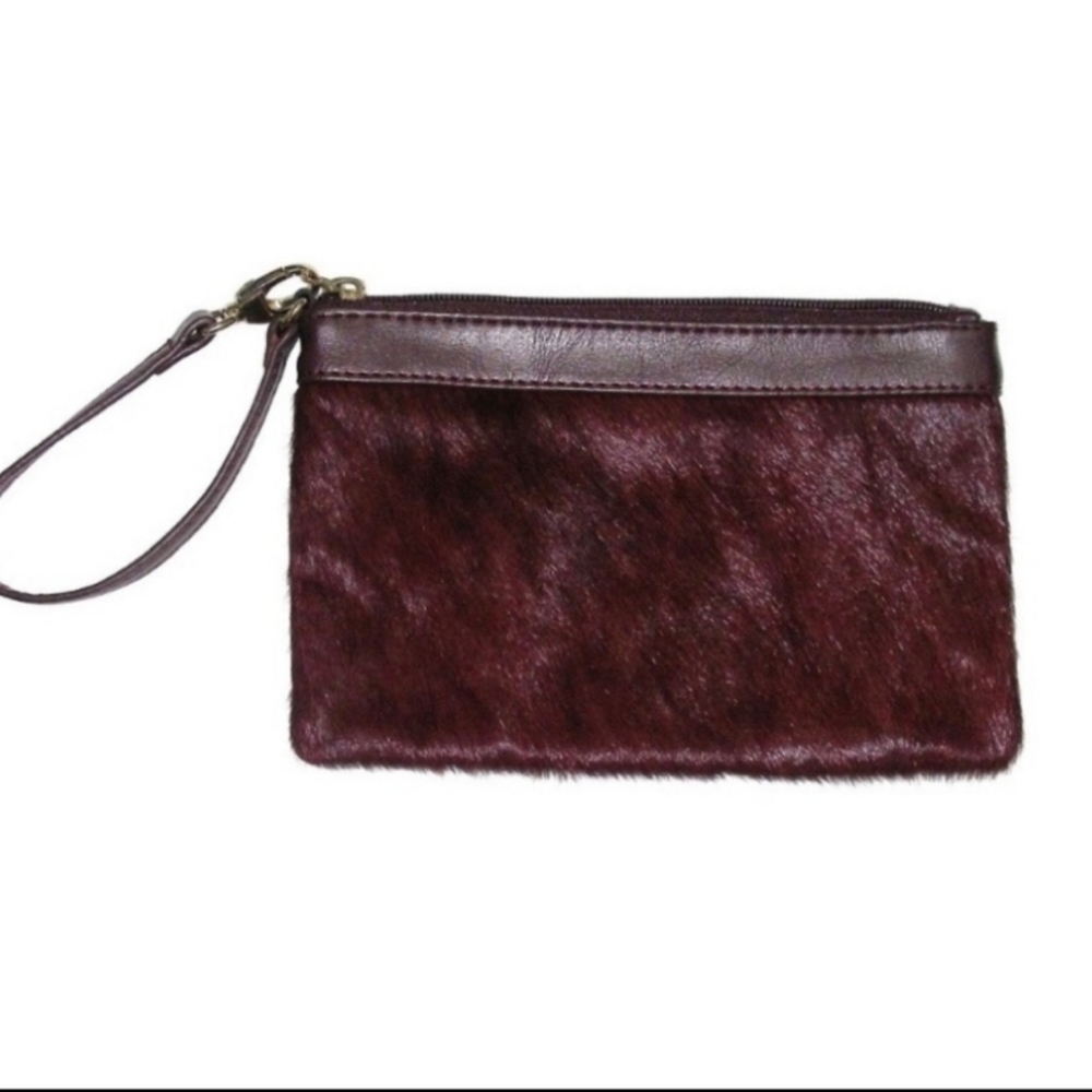 Aqua Madonna Calf Hair Wristlet